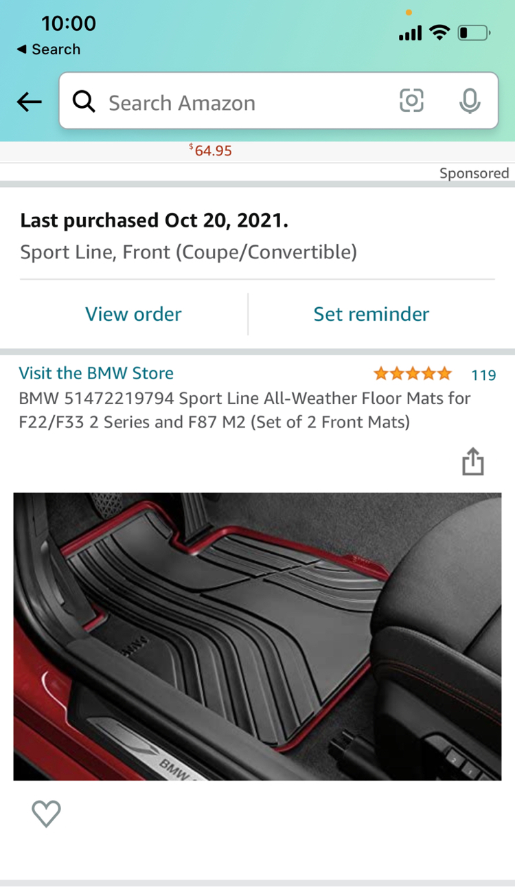 All Weather Floor Mats G87 Bmw M2 And 2series Forum